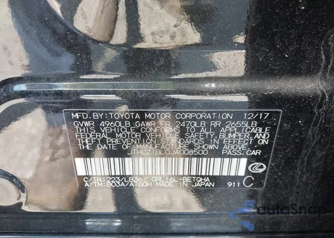 2018 Lexus Gs 350 F Sport from USA, damaged, VIN JTHCZ1BL0JA008500